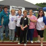 Gina at the Democratic Women of Wallingford (DemWOW) booth.